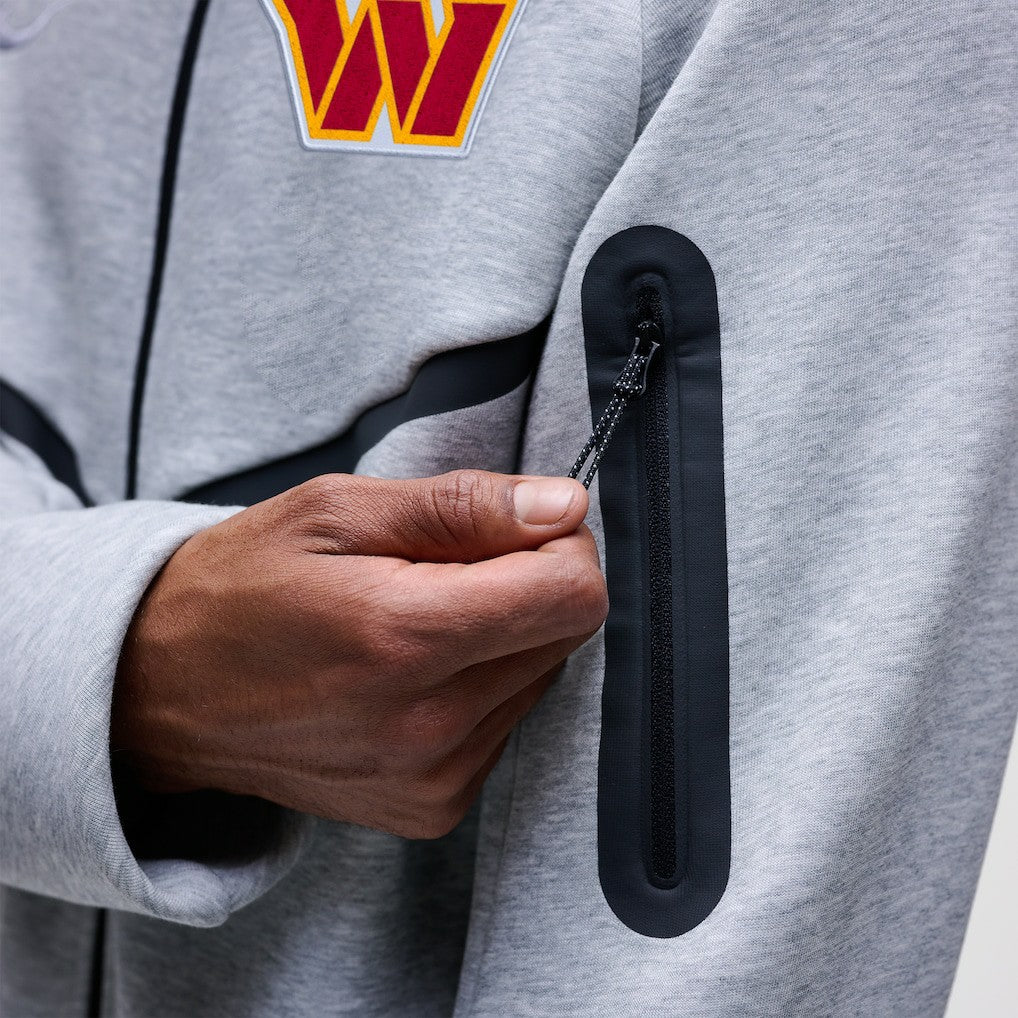 Nike Washington Commanders Tech Fleece Raglan Full-Zip Windrunner Hoodie Heather Gray