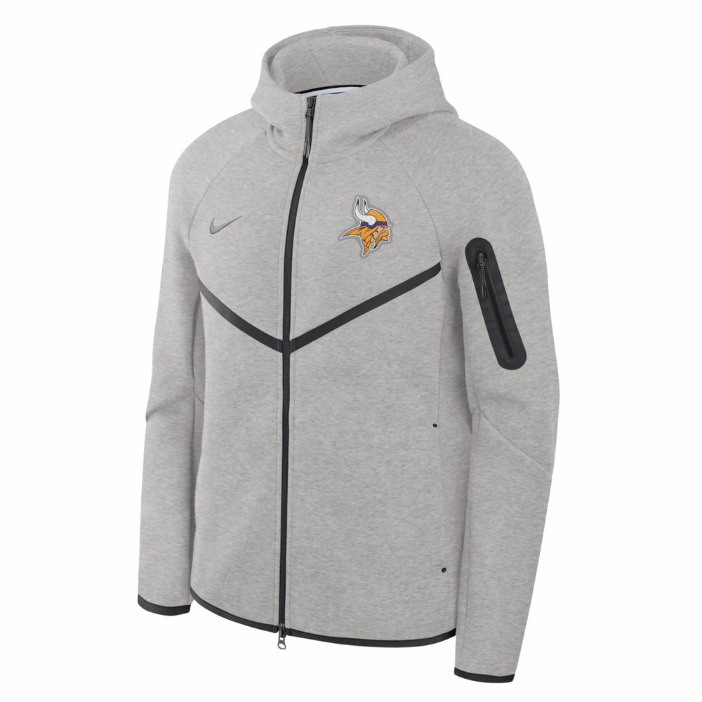 Nike Minnesota Vikings Tech Fleece Raglan Full-Zip Windrunner Hoodie Heather Gray