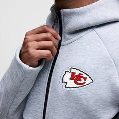 Nike Kansas City Chiefs Tech Fleece Raglan Full-Zip Windrunner Hoodie Heather Gray