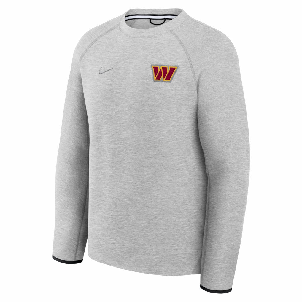 Nike Washington Commanders Tech Fleece Raglan Sweatshirt Heather Gray