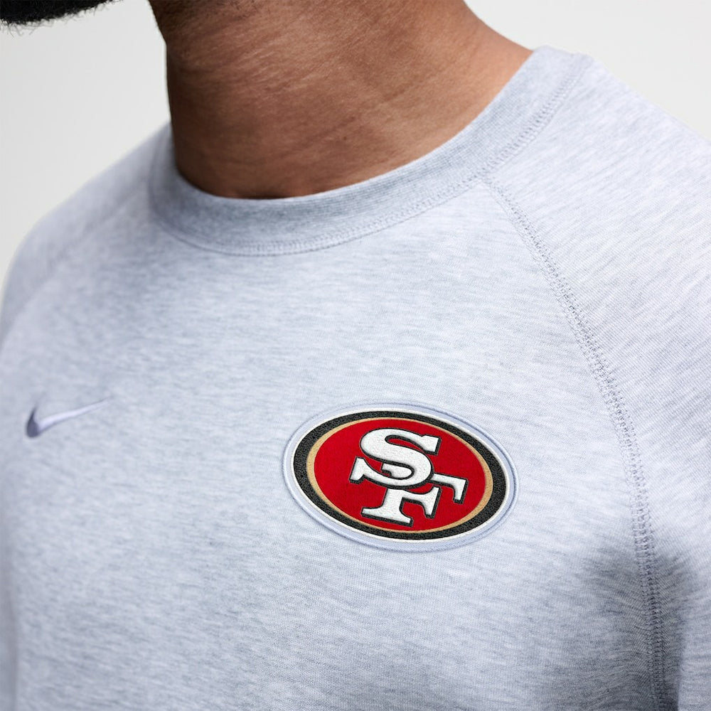 Nike San Francisco 49ers Tech Fleece Raglan Sweatshirt Heather Gray