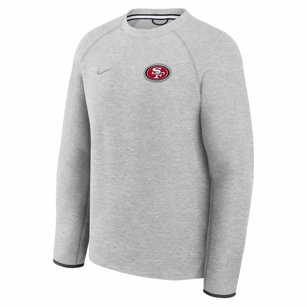 Nike San Francisco 49ers Tech Fleece Raglan Sweatshirt Heather Gray