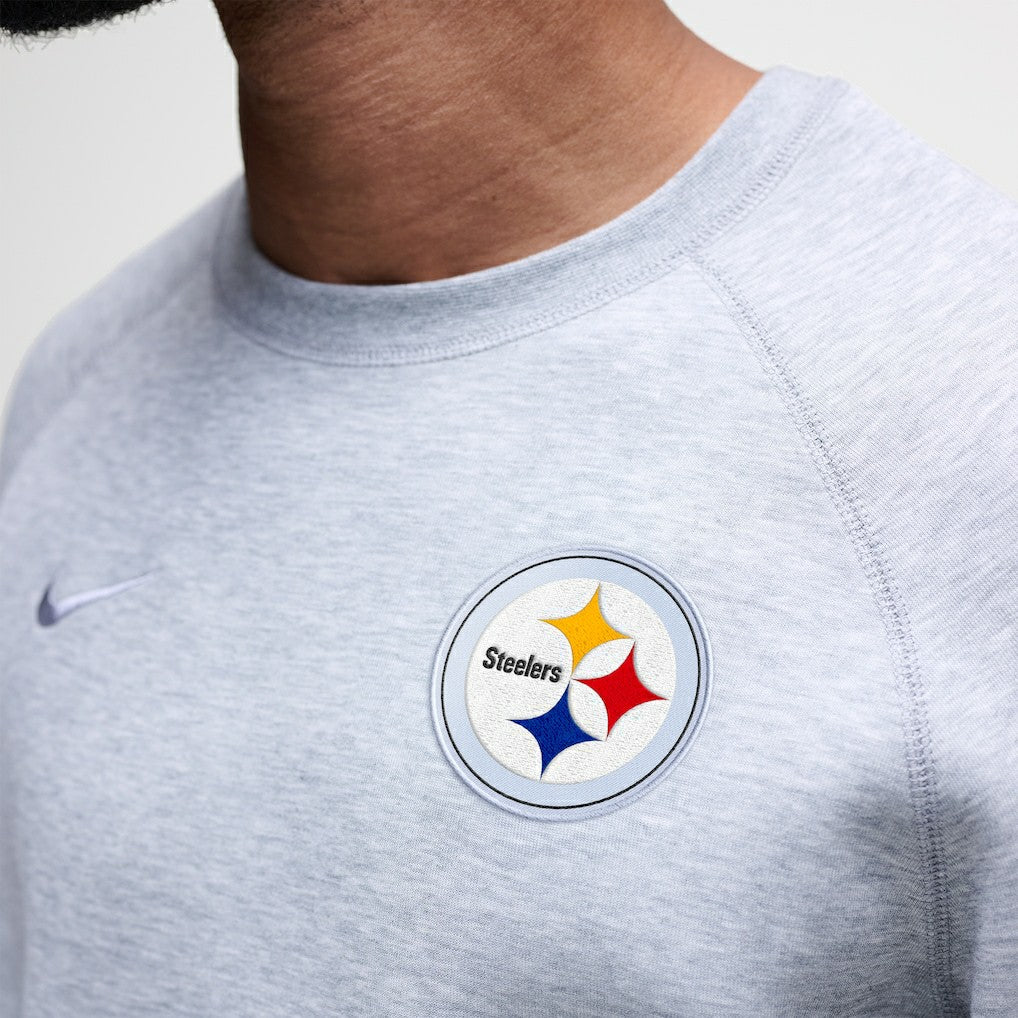 Nike Pittsburgh Steelers Tech Fleece Raglan Sweatshirt Heather Gray
