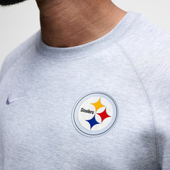 Nike Pittsburgh Steelers Tech Fleece Raglan Sweatshirt Heather Gray