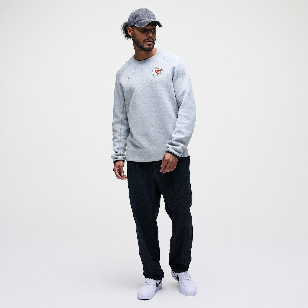 Nike Kansas City Chiefs Tech Fleece Raglan Sweatshirt Heather Gray