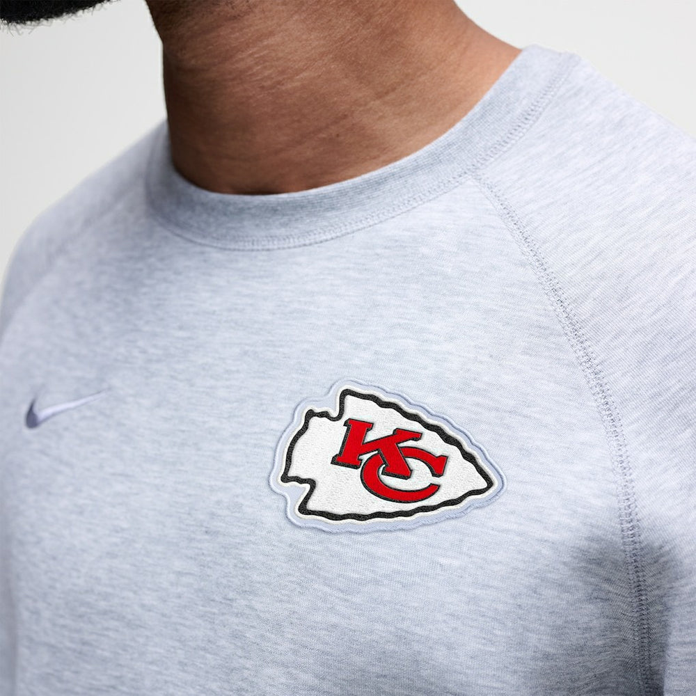 Nike Kansas City Chiefs Tech Fleece Raglan Sweatshirt Heather Gray