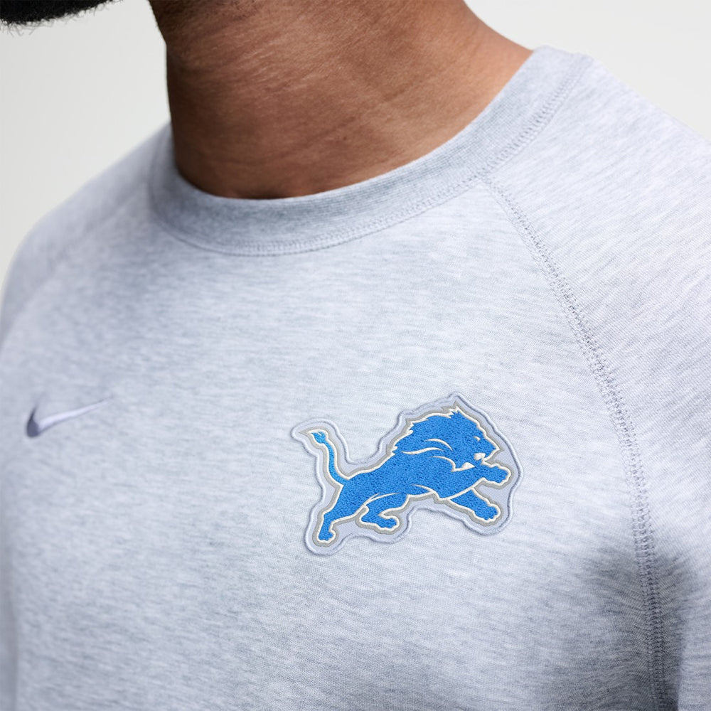 Nike Detroit Lions Tech Fleece Raglan Sweatshirt Heather Gray