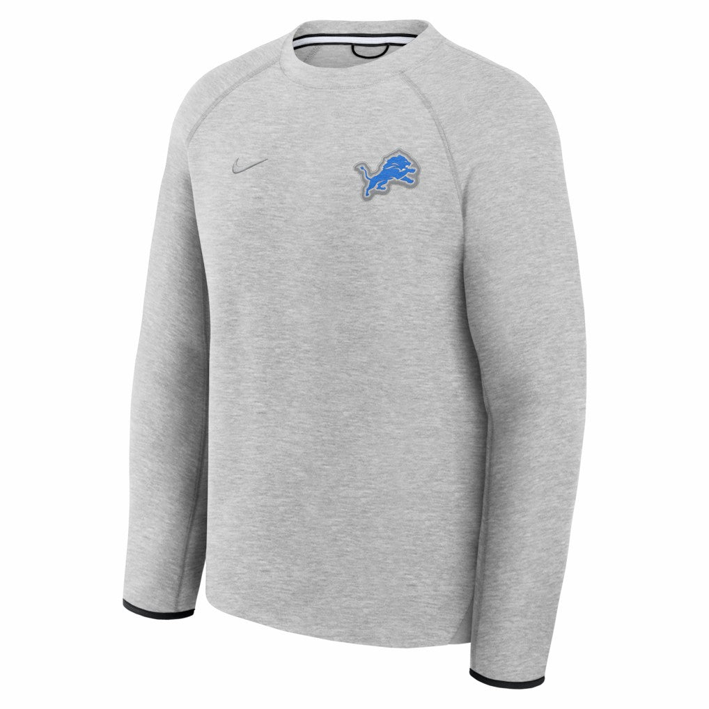 Nike Detroit Lions Tech Fleece Raglan Sweatshirt Heather Gray