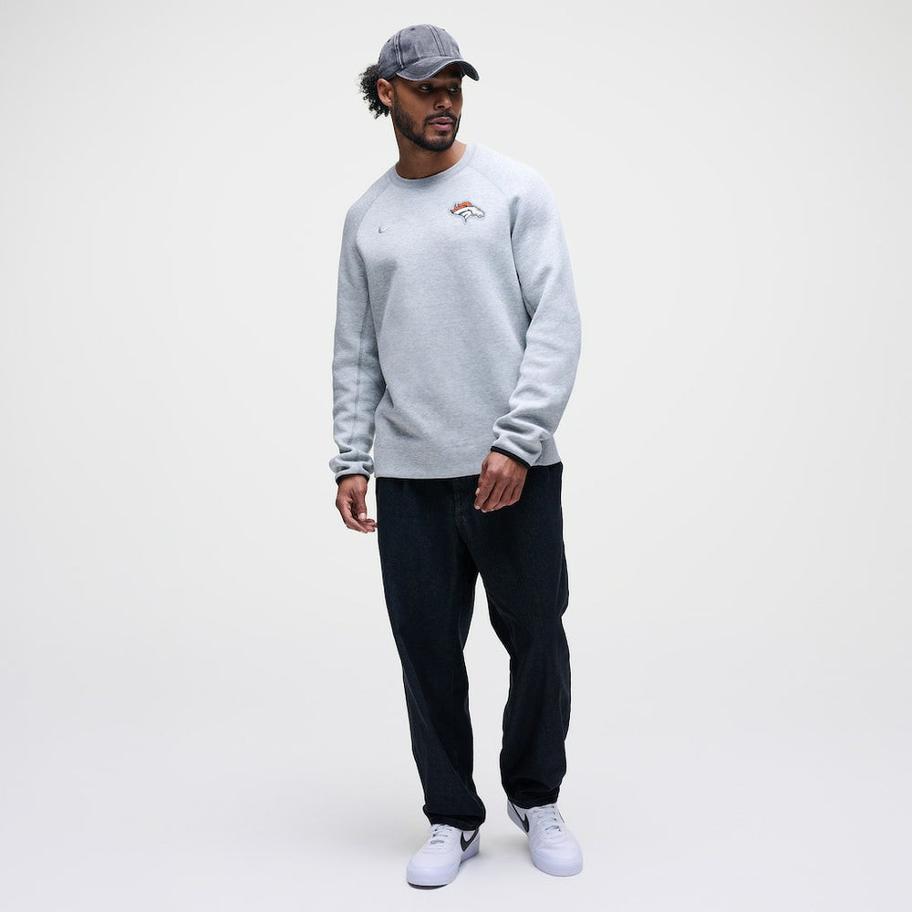 Nike Denver Broncos Tech Fleece Raglan Sweatshirt Heather Gray