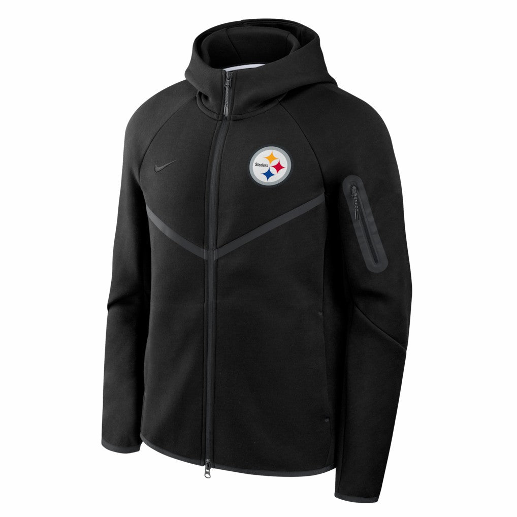 Nike Pittsburgh Steelers Tech Fleece Raglan Full-Zip Windrunner Hoodie Black