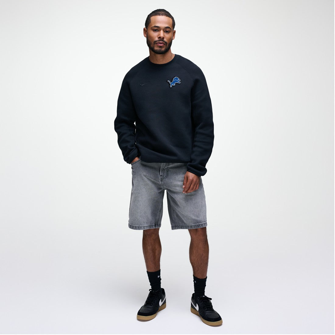 Nike Detroit Lions Tech Fleece Raglan Sweatshirt Black