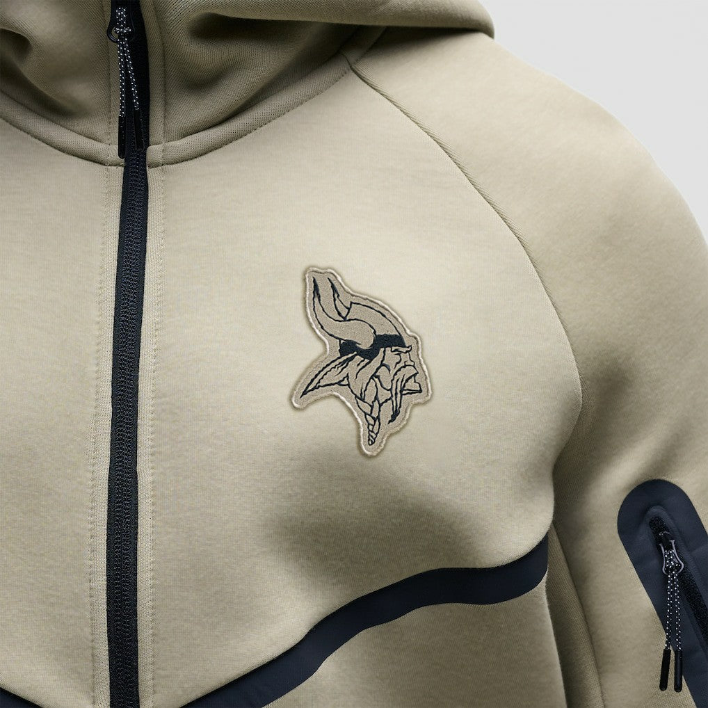 Nike Minnesota Vikings Tech Fleece Raglan Full-Zip Windrunner Hoodie Olive