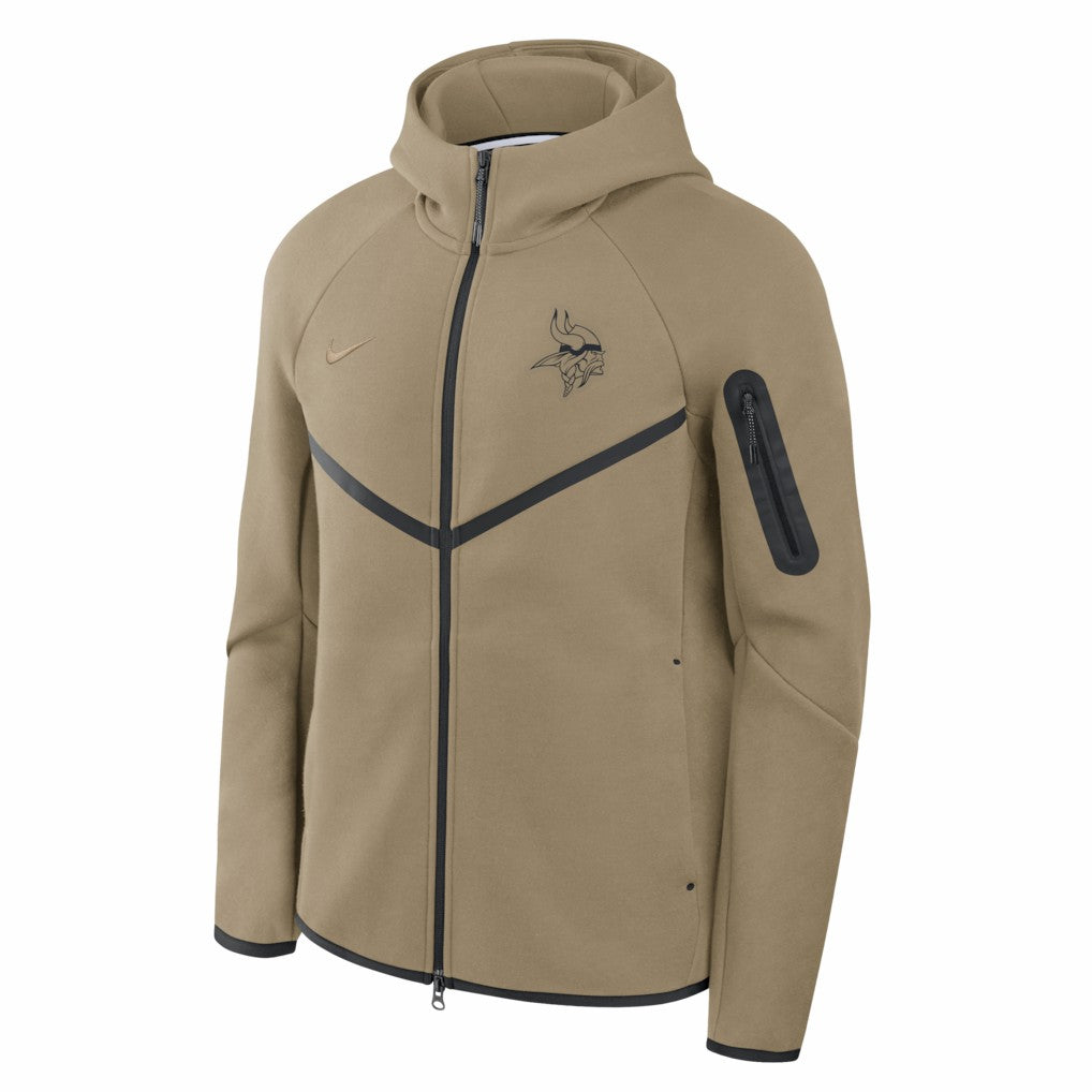 Nike Minnesota Vikings Tech Fleece Raglan Full-Zip Windrunner Hoodie Olive