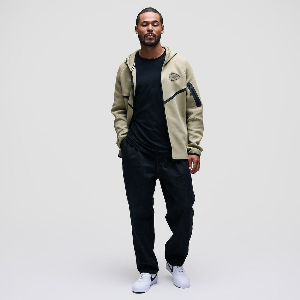 Nike Kansas City Chiefs Tech Fleece Raglan Full-Zip Windrunner Hoodie Olive
