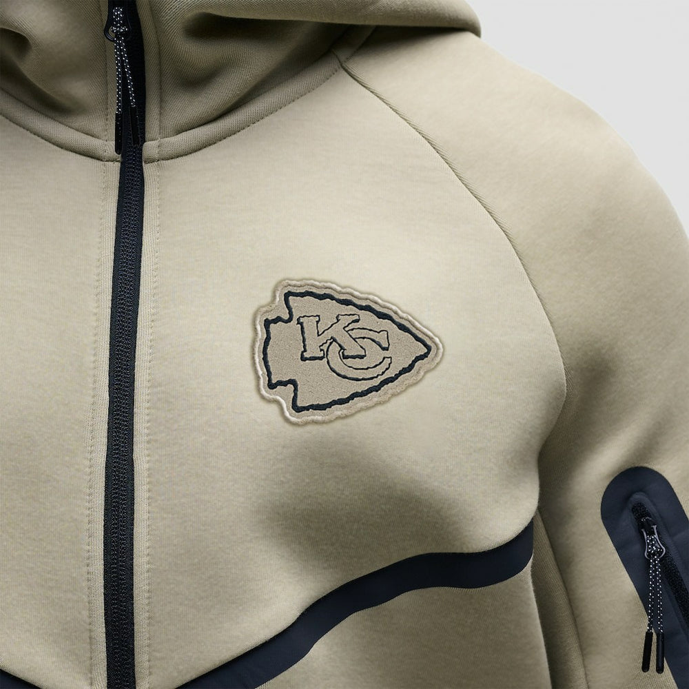 Nike Kansas City Chiefs Tech Fleece Raglan Full-Zip Windrunner Hoodie Olive