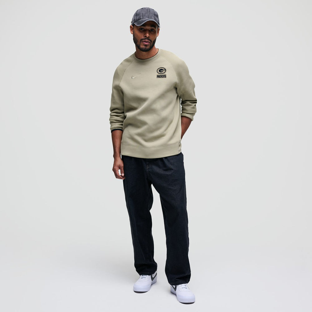 Nike Green Bay Packers Tech Fleece Raglan Sweatshirt Olive
