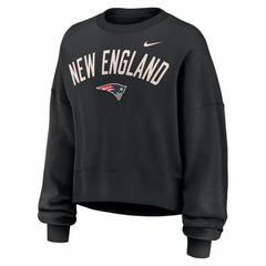 Nike New England Patriots Women's Oversized High Hip Legacy Arch Phoenix Fleece Sweatshirt Black