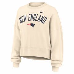 Nike New England Patriots Women's Oversized High Hip Legacy Arch Phoenix Fleece Sweatshirt Natural