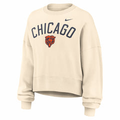 Nike Chicago Bears Women's Oversized High Hip Legacy Arch Phoenix Fleece Sweatshirt Natural