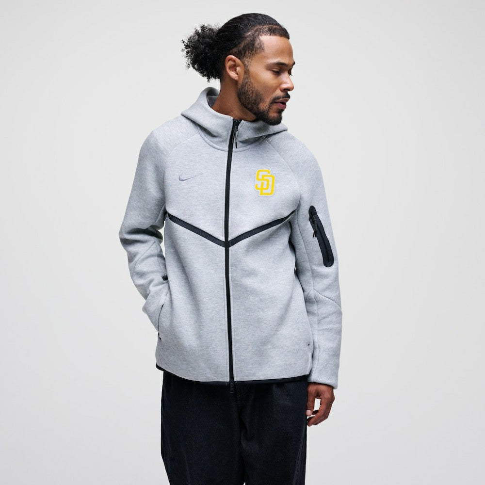San Diego Padres Nike Tech Fleece Raglan Full-Zip Windrunner Hoodie - Heather Gray - Nike Discount