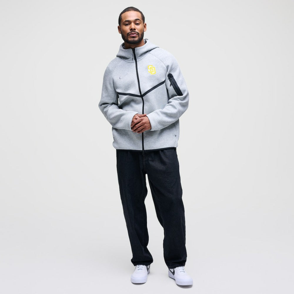 San Diego Padres Nike Tech Fleece Raglan Full-Zip Windrunner Hoodie - Heather Gray - Nike Discount
