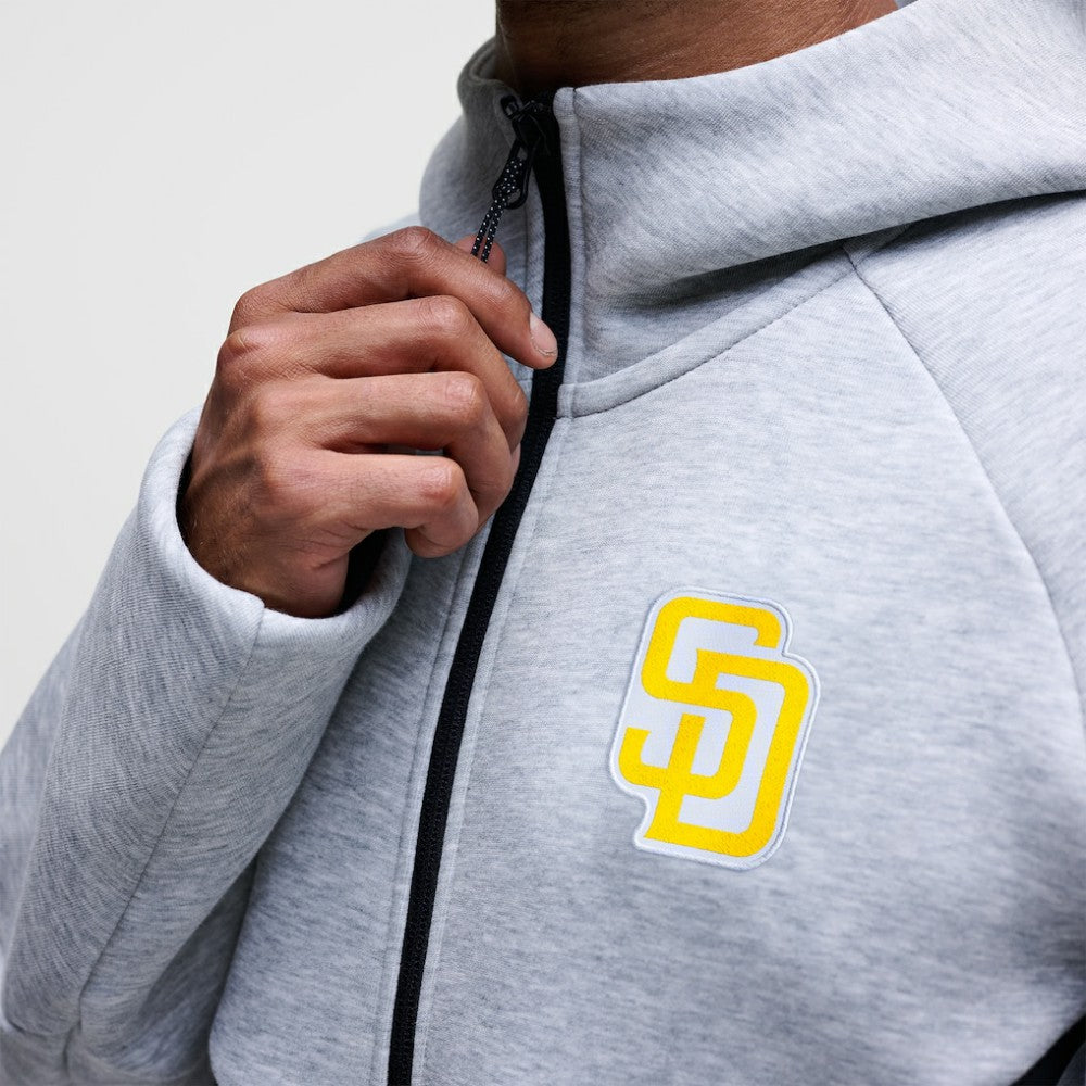 San Diego Padres Nike Tech Fleece Raglan Full-Zip Windrunner Hoodie - Heather Gray - Nike Discount