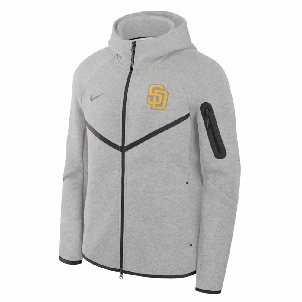 San Diego Padres Nike Tech Fleece Raglan Full-Zip Windrunner Hoodie - Heather Gray - Nike Discount