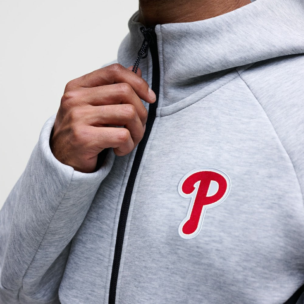 Philadelphia Phillies Nike Tech Fleece Raglan Full-Zip Windrunner Hoodie - Heather Gray - Nike Sale
