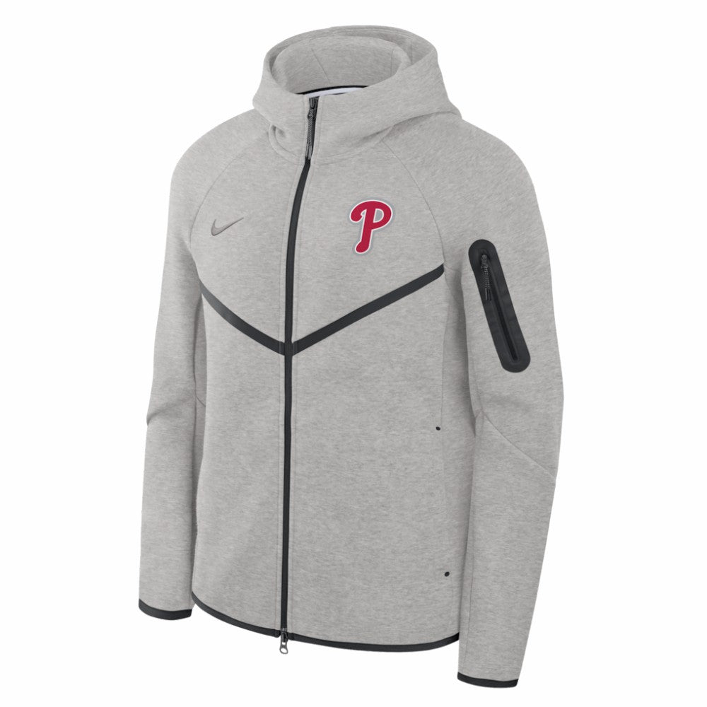 Philadelphia Phillies Nike Tech Fleece Raglan Full-Zip Windrunner Hoodie - Heather Gray - Nike Sale