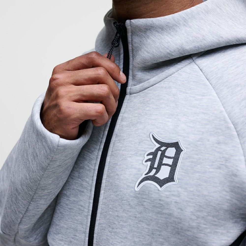 Detroit Tigers Nike Tech Fleece Raglan Full-Zip Windrunner Hoodie - Heather Gray - Nike Discount