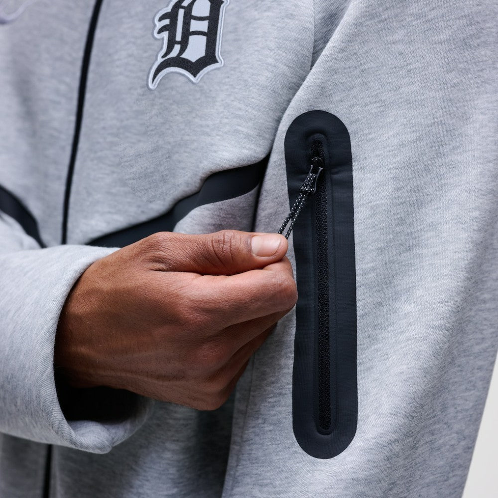 Detroit Tigers Nike Tech Fleece Raglan Full-Zip Windrunner Hoodie - Heather Gray - Nike Discount