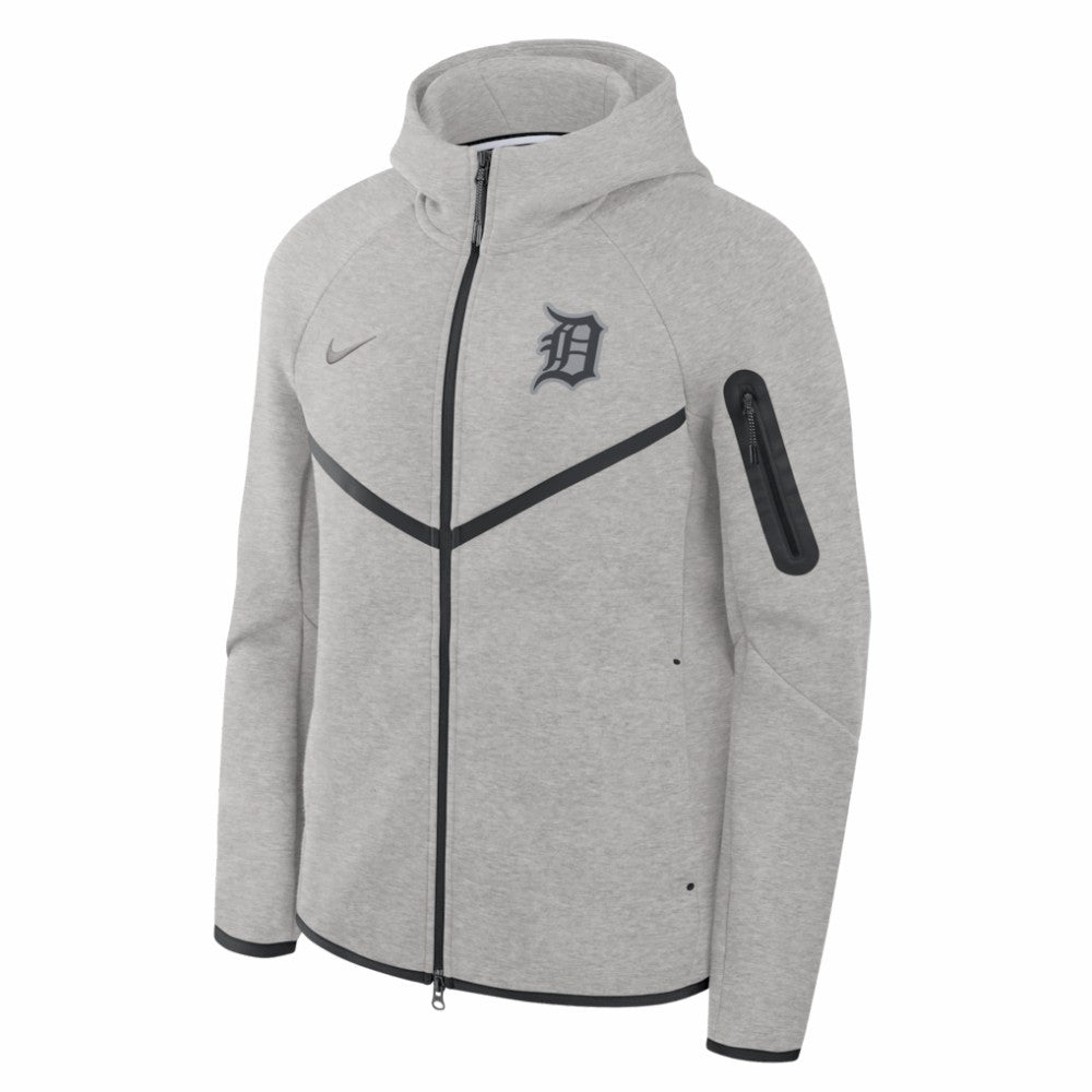 Detroit Tigers Nike Tech Fleece Raglan Full-Zip Windrunner Hoodie - Heather Gray - Nike Discount