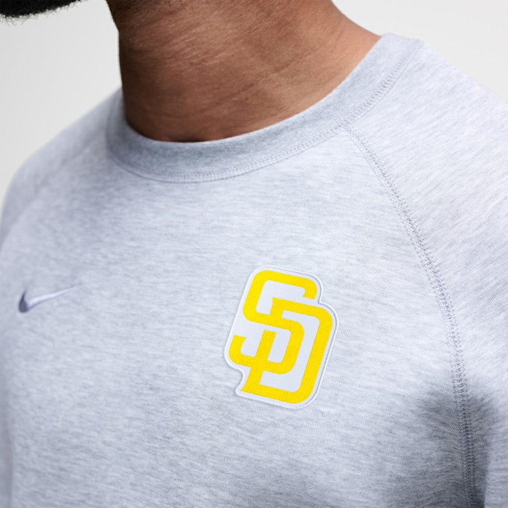 San Diego Padres Nike Tech Fleece Raglan Sweatshirt - Heather Gray - Nike Sale