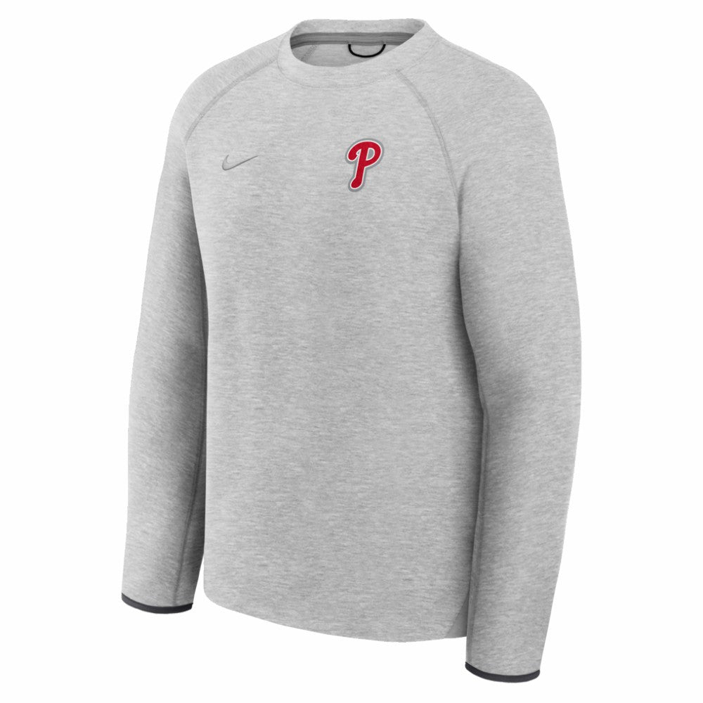 Philadelphia Phillies Nike Tech Fleece Raglan Sweatshirt - Heather Charcoal - Nike Discount