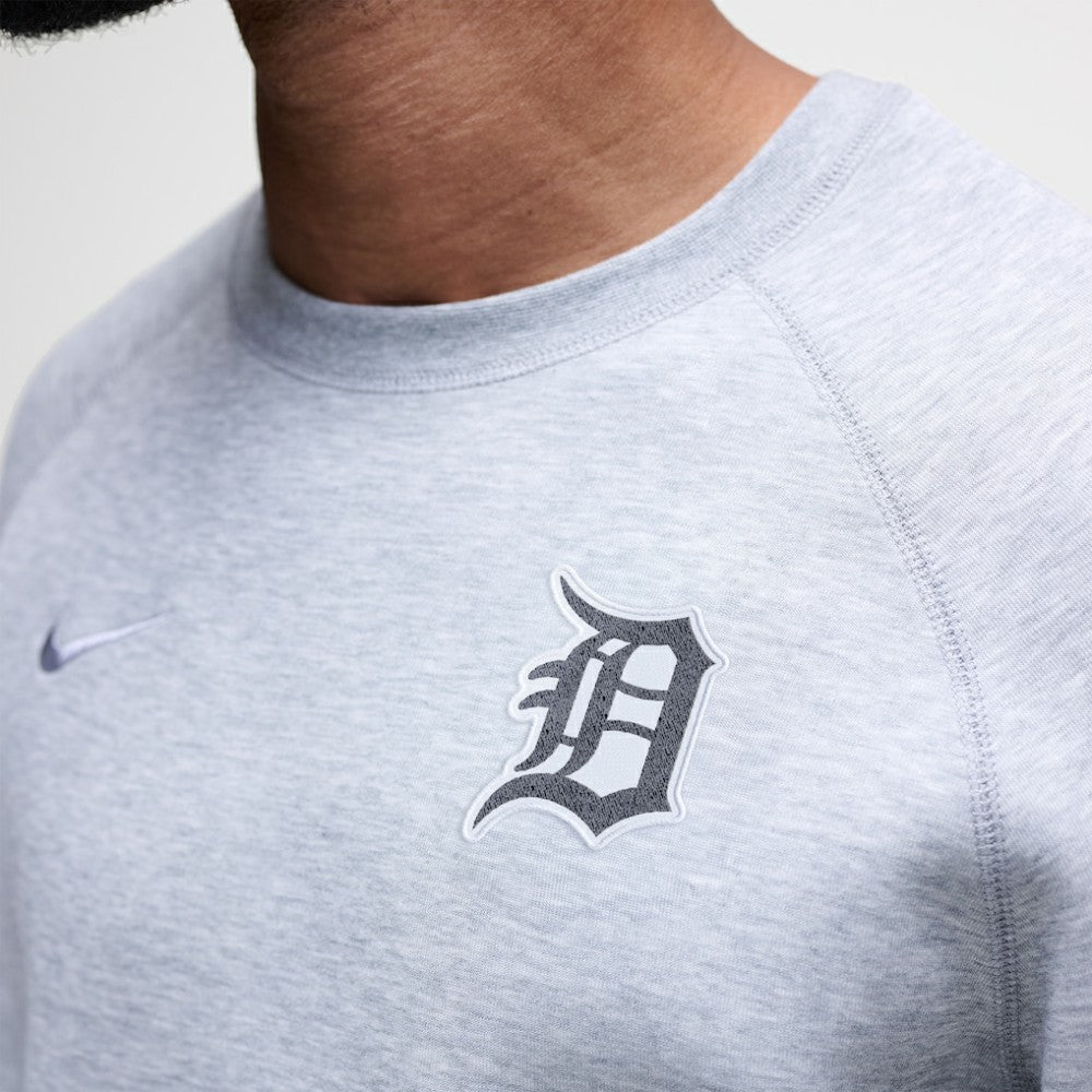 Detroit Tigers Nike Tech Fleece Raglan Sweatshirt - Heather Charcoal - Nike Sale