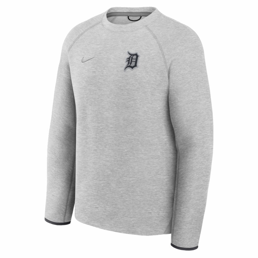 Detroit Tigers Nike Tech Fleece Raglan Sweatshirt - Heather Charcoal - Nike Sale
