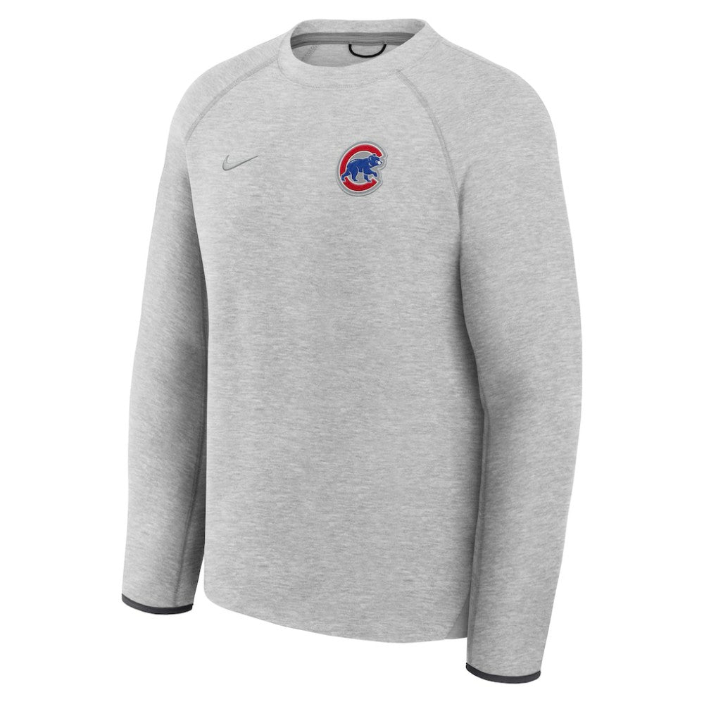 Chicago Cubs Nike Tech Fleece Raglan Sweatshirt - Heather Charcoal - Nike Online