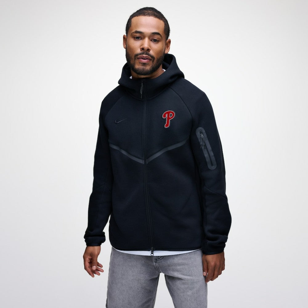 Philadelphia Phillies Nike Tech Fleece Raglan Full-Zip Windrunner Hoodie - Black - Nike on Sale