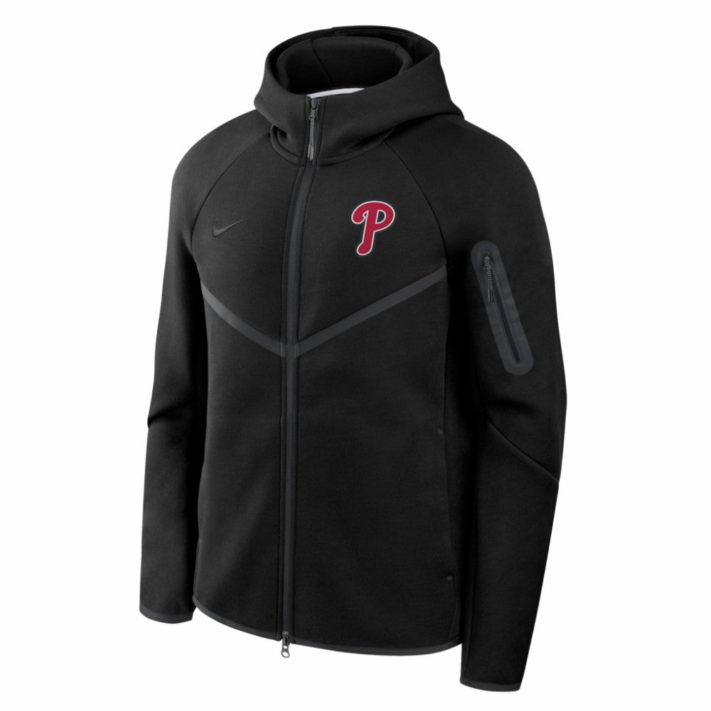 Philadelphia Phillies Nike Tech Fleece Raglan Full-Zip Windrunner Hoodie - Black - Nike on Sale