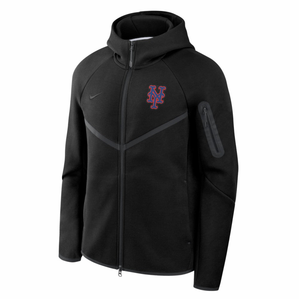 New York Mets Nike Tech Fleece Raglan Full-Zip Windrunner Hoodie - Black - Nike Discount