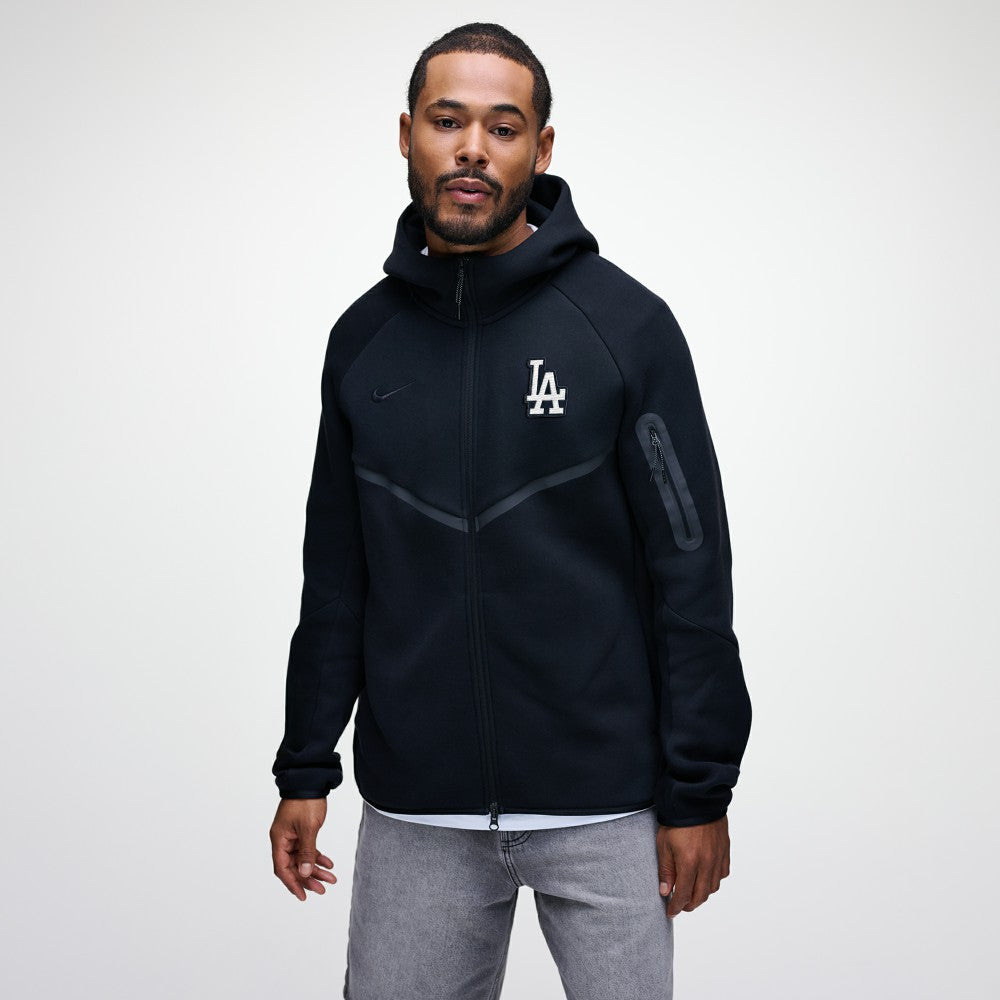 Los Angeles Dodgers Nike Tech Fleece Raglan Full-Zip Windrunner Hoodie - Black - Nike Lifestyle