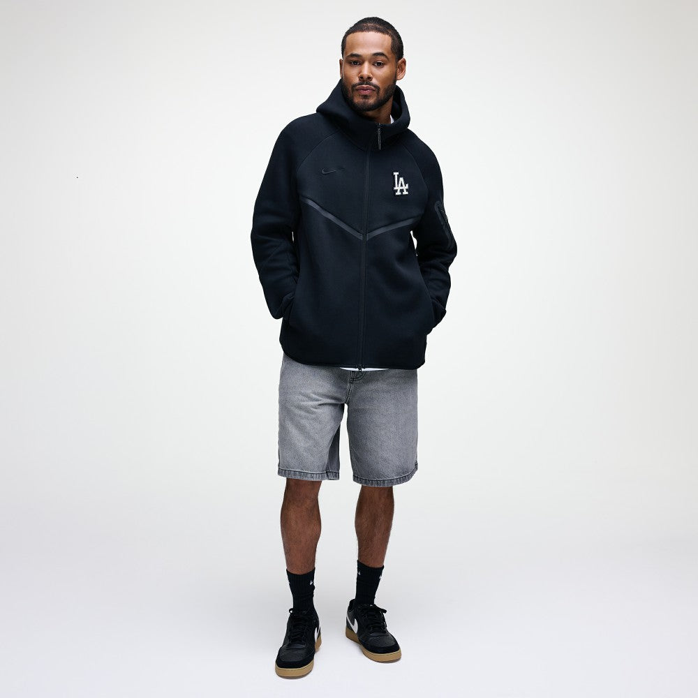 Los Angeles Dodgers Nike Tech Fleece Raglan Full-Zip Windrunner Hoodie - Black - Nike Lifestyle