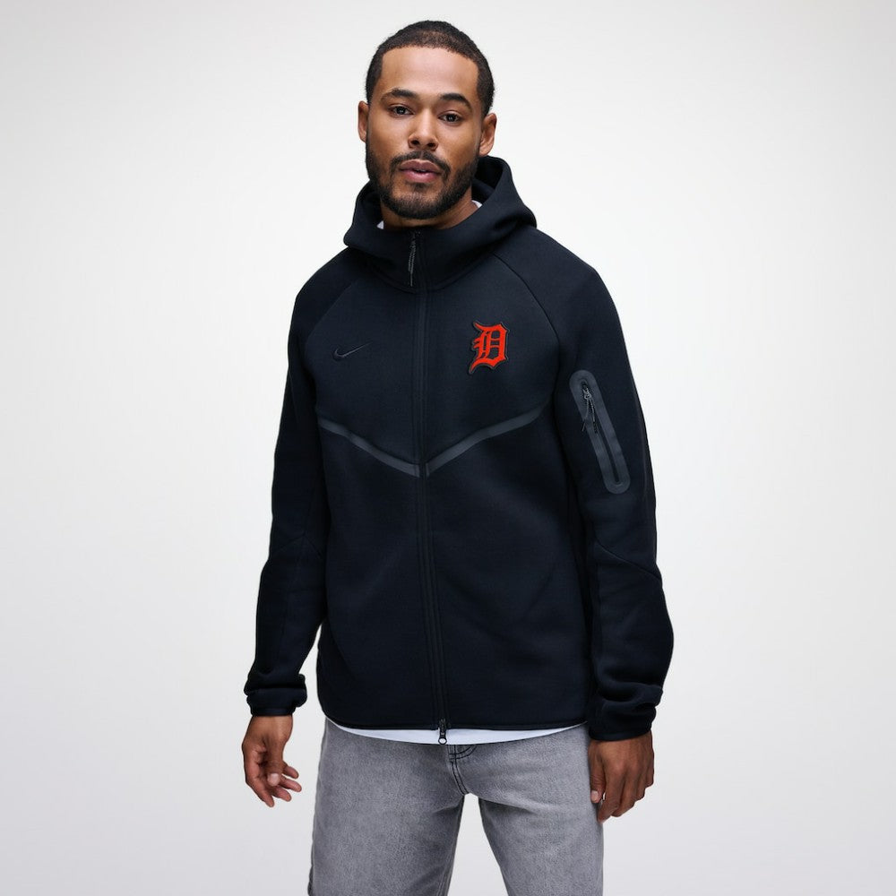 Detroit Tigers Nike Tech Fleece Raglan Full-Zip Windrunner Hoodie - Black - Nike Online