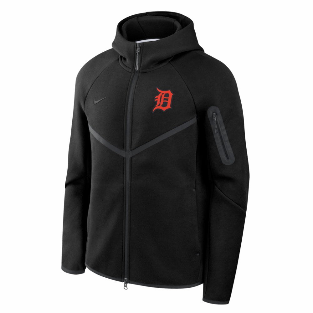 Detroit Tigers Nike Tech Fleece Raglan Full-Zip Windrunner Hoodie - Black - Nike Online