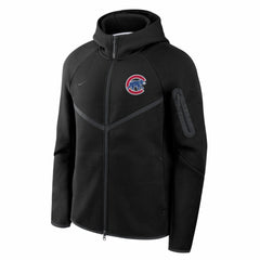 Chicago Cubs Nike Tech Fleece Raglan Full-Zip Windrunner Hoodie - Black - Nike Lifestyle