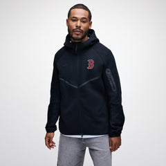 Boston Red Sox Nike Tech Fleece Raglan Full-Zip Windrunner Hoodie - Black - Nike Lifestyle