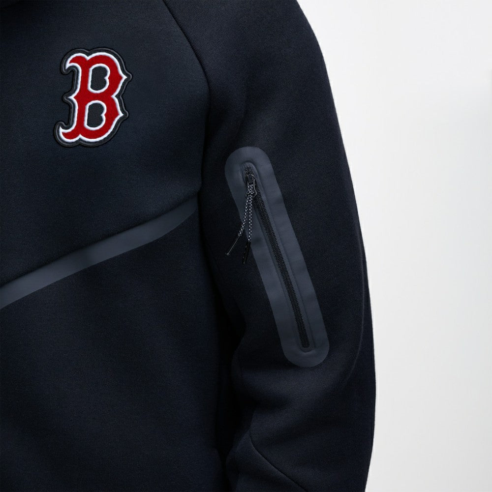 Boston Red Sox Nike Tech Fleece Raglan Full-Zip Windrunner Hoodie - Black - Nike Lifestyle