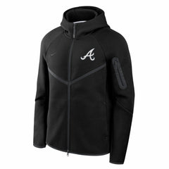 Atlanta Braves Nike Tech Fleece Raglan Full-Zip Windrunner Hoodie - Black - Nike Discount