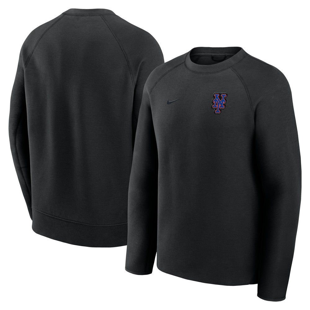 New York Mets Nike Tech Fleece Raglan Sweatshirt - Black - Nike Online