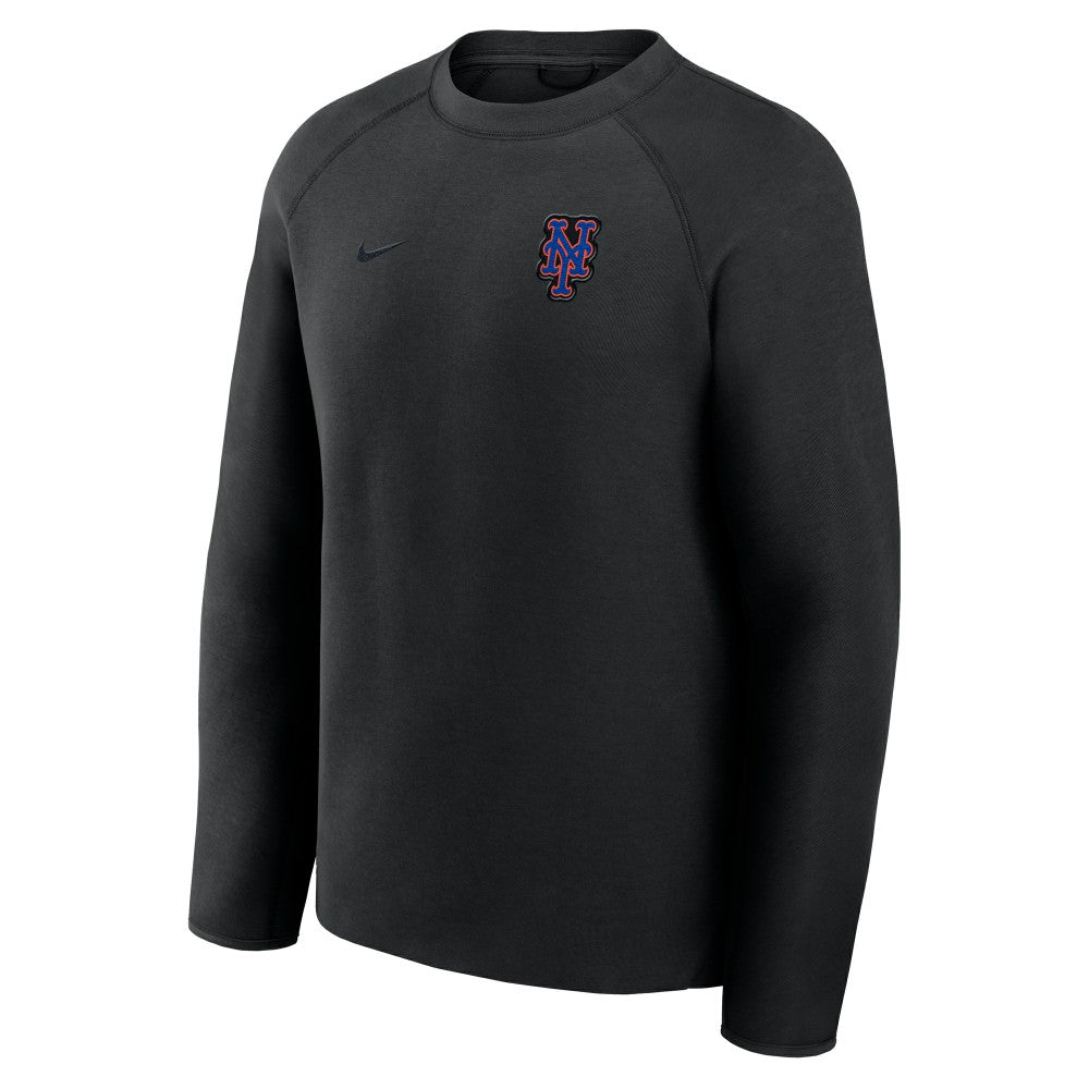 New York Mets Nike Tech Fleece Raglan Sweatshirt - Black - Nike Online